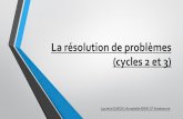 La résolution de problèmes (cycles 2 et 3) · 2015. 11. 23. · Dans les programmes de 2008 : •ès la fin de l’école maternelle (GS), les problèmes occupent une place importante