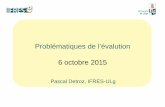 Problématiques de l’évalution 6 octobre 2015