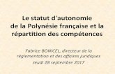Le statut d’autonomie de la Polynésie française et la ...