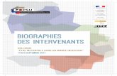 biographies DES INTERVENANTS