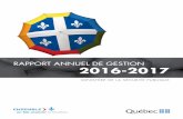 RAPPORT ANNUEL DE GESTION 2016-2017 - Quebec.ca
