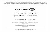 Dispositions particulières - Groupe E
