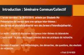 Introduction : Séminaire Commun/Collectif