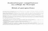 Evaluation par compétences au collège de l'Europe Bilan et ...