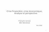 Crise financière, crise économique, Analyse et perspective
