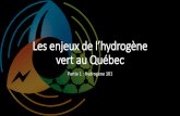 Les enjeux de l’hydrogène vert au Québec