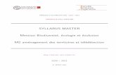 SYLLABUS MASTER Mention Biodiversit e, ecologie et ...