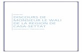 DISCOURS DE MONSIEUR LE WALI DE LA REGION DE CASA-SETTAT