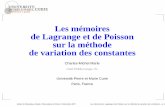 Les mémoires de Lagrange et de Poisson sur la méthode de ...