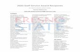 2020 Service Award Recipients