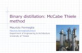 Binary distillation: McCabe Thiele method