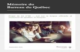 Mémoire du Barreau du Québec
