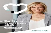 Tarifs des prestations 2020 - ca-nextbank.ch