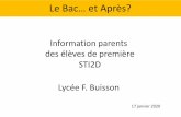 Information parents des élèves de première STI2D Lycée F ...