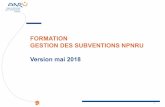 FORMATION GESTION DES SUBVENTIONS NPNRU Version …