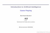 Introduction to Artiﬁcial Intelligence Game Playing