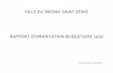 RAPPORT D’ORIENTATION BUDGETAIRE 2020 - Le Mesnil …