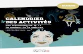 CALENDRIER DES ACTIVITÉS - Montreal