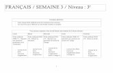 FRANÇAIS / SEMAINE 3 / Niveau : 3