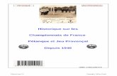 Historique sur les Championnats de France Pétanque et Jeu ...