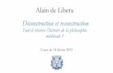 Alain de Libera Déconstruction et reconstruction