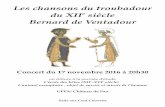 Les chansons du troubadour du XIIe siècle Bernard de Ventadour