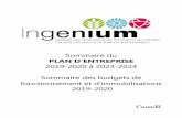Ingenium - Sommaire du Plan D'entreprise 2019-2020 à 2023-2024