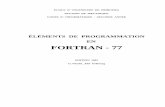 ÉLÉMENTS DE PROGRAMMATION EN FORTRAN - 77