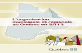 L’organisation municipale et régionale au Québec en 2013