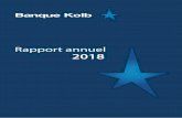 Rapport annuel 2018 - Banque Kolb