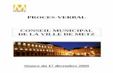 PROCES-VERBAL CONSEIL MUNICIPAL DE LA VILLE DE METZ
