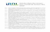 Articles dans des revues avec comité de lecture ACL 2020