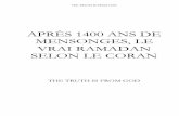 APRÈS 1400 ANS DE MENSONGES, LE VRAI RAMADAN SELON LE CORAN