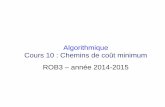 Algorithmique Cours 10 : Chemins de coût minimum ROB3 ...