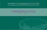 Catalogue 2020 - The Hague Academy of International Law