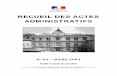 PREFECTURE DE L'AUDE RECUEIL DES ACTES ADMINISTRATIFS