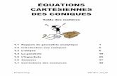 ÉQUATIONS CARTÉSIENNES DES CONIQUES