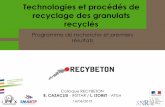 Technologies et procédés de recyclage des granulats recyclés
