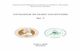 CATALOGUE OF PLANT COLLECTIONS No. 7