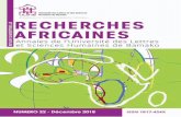 RECHERCHES AFRICAINES I