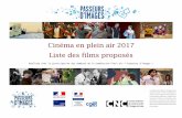 Cinéma en plein air 2017 Liste des films proposés - Le RECIT