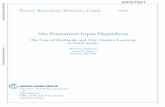 The Permanent Input Hypothesis - World Bank