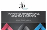 Rapport de transparence - groupe PTBG