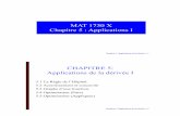 CHAPITRE 5: Applications de la dérivée I