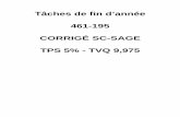 Tâches de fin d’année 461-195 CORRIGÉ SC-SAGE TPS 5% - TVQ ...