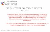 MODALITES DE CONTROLE MASTER 1 2021 2022