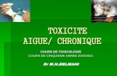 TOXICITE AIGUE/ CHRONIQUE