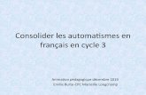 Consolider les automatismes en français en cycle 3