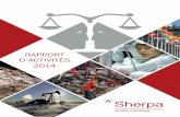 RAPPORT D’ACTIVITÉS 2014 - SHERPA