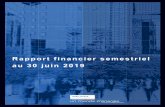 Rapport financier semestriel au 30 juin 2019